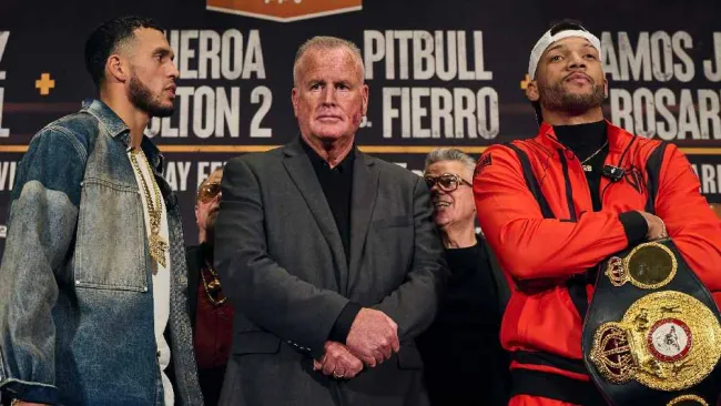 ¡Se calientan los ánimos! Benavidez y Morrell casi llegan a los golpes en conferencia de prensa