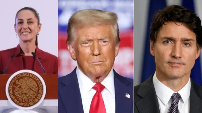 Claudia Sheinbaum, Donald Trump y Justin Trudeau / Foto Especial