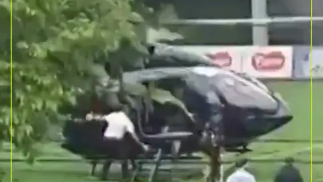 Neymar llega al entrenamiento con Santos en helicóptero 