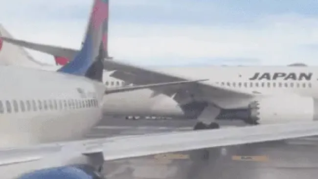 Avión de Japan Airlines choca con una aeronave de Delta Air Lines en Seattle