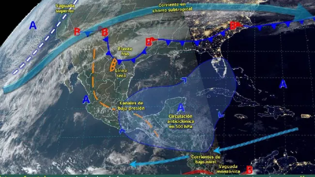 Clima en México para el lunes 10 de febrero de 2025: se esperan lluvias intensas y ráfagas de viento fuertes