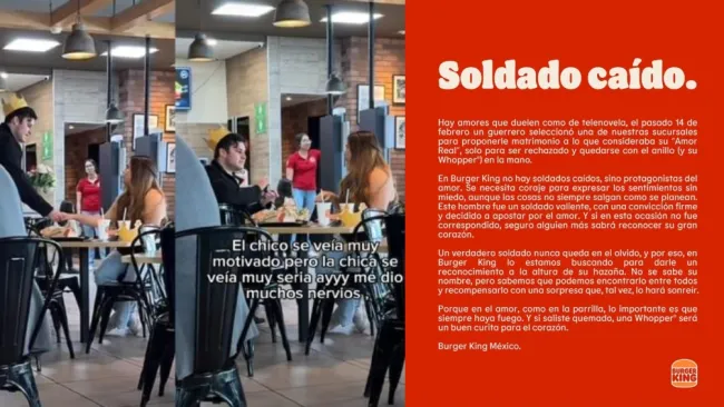 "Soldado caído" en Burger King