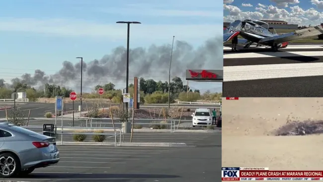 El accidente se podía ver desde varios puntos cercanos al aeropuerto.