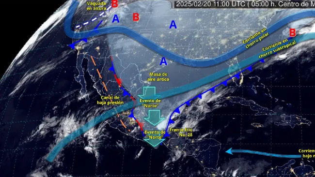 El norte y centro del país tendrá precipitaciones todo el día. 