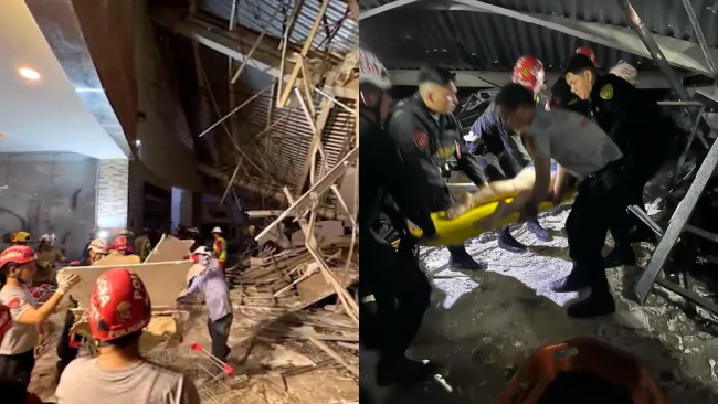 Personal de rescate continúa en busca de más personas que pudieran estar entre los escombros.