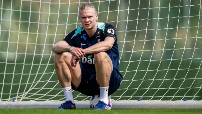 Erling Haaland en entrenamiento