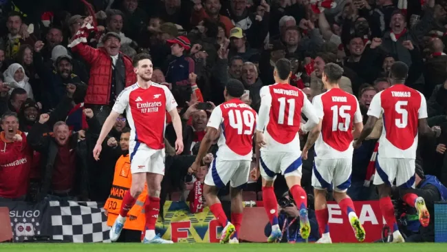 Arsenal aplasta al Real Madrid 3-0 en la ida de los Cuartos de Champions League; Rice hizo doblete 