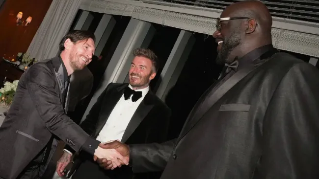 ¡Encuentro de leyendas! Lionel Messi convivió con Shaquille O’Neal en fiesta de David Beckham