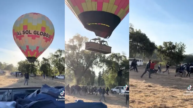 Se vivieron momentos de tensión al momento de la llegada del aerostato.