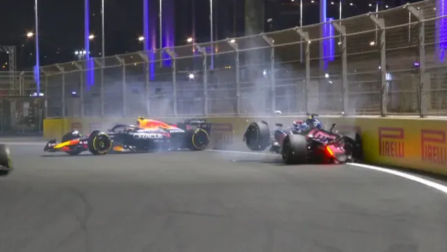 ¡Mal y de malas para Red Bull! Yuki Tsunoda sufre aparatoso choque en el Gran Premio de Arabia Saudita