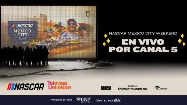 NASCAR Cup Series Mexico City será transmitido por televisión abierta; por medio del Canal 5
