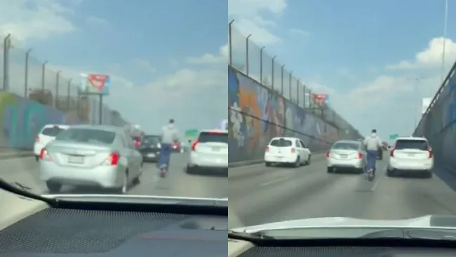 VIDEO: Scooter circula en vialidad de alta velocidad en CDMX y causa indignación