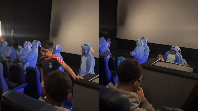 VIDEO: Familia disfrazada de Stitch arrasa en estreno de Lilo & Stitch live action y se vuelve viral