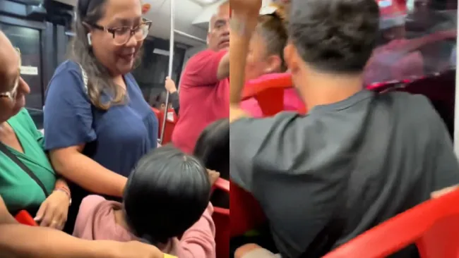 VIDEO: Joven resuelve pelea entre mujeres por asiento en el Metrobús con inesperada acción