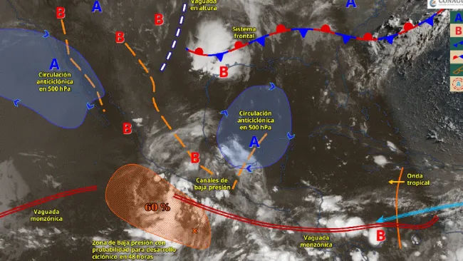 el sistema se localiza actualmente a 710 kilómetros al sur de Oaxaca.