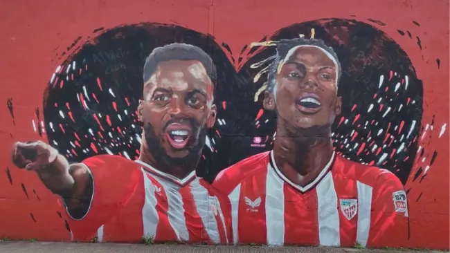 Nico Williams es borrado de mural de hinchas