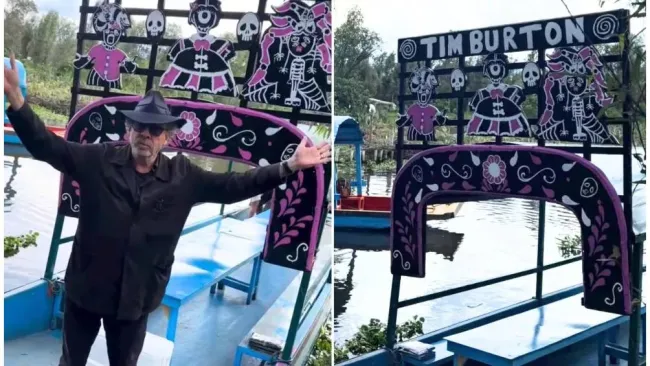 Tim Burton en CDMX: Visitó Xochimilco y tuvo una convivencia con fans en un panteón 