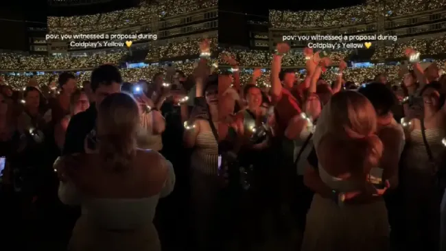 Momento romántico se roba cámara en concierto de Coldplay en medio del escándalo de Andy Byron