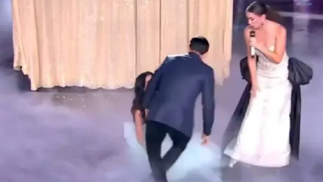 VIDEO: Laura Pérez sufre aparatosa caída en vivo durante semifinal de Miss Universe Latina