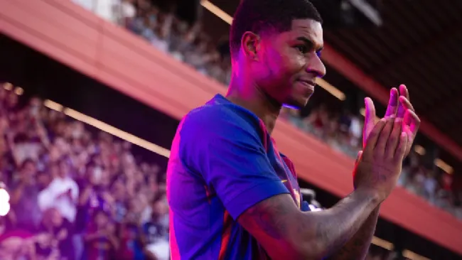 Marcus Rashford en su debuten Barcelona 