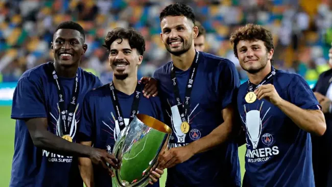 Cuatro nombres que marcan la historia del PSG: Nuno Mendes, Vitinha, Gonçalo Ramos y João Neves