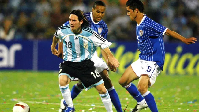 Lionel Messi en sus inicios con Argentina