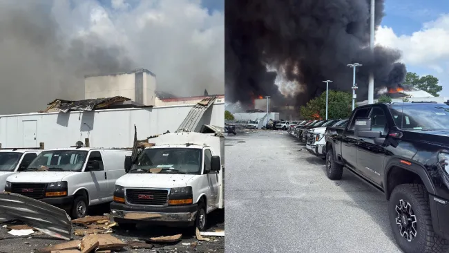 El hombre rompió un conducto de gas, lo que hizo volar todo en pedacitos.