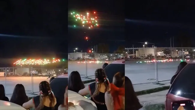 VIDEO: Drones chocan y frustran espectáculo del 15 de septiembre en Piedras Negras