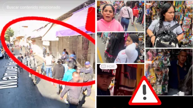 Los locatarios se juntaron para enfrentar a la víctima por grabar con su celular.