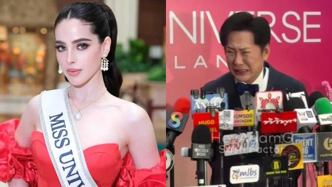 VIDEO: Nawat Itsaragrisil llora en público para disculparse por ofender a la mexicana Fátima Bosch