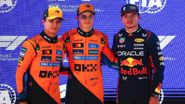 Norris, Piastri y Verstappen