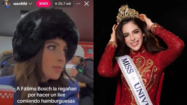 VIDEO: Fátima Bosch recibe regaño durante transmisión en vivo por comer hamburguesas 