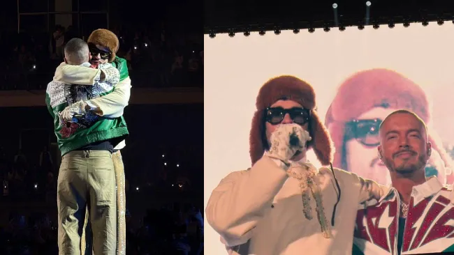 VIDEO: Así fue como Bad Bunny y J Balvin se reconciliaron durante concierto en México