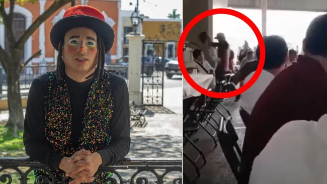 VIDEO: Payaso Pichurris golpea a trabajador en posada tras comentario ofensivo hacia su esposa