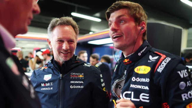 Christian Horner y Max Verstappen