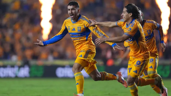 Festejo de gol en la Final de Ida