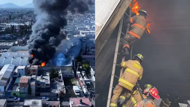 VIDEO: Incendio en Ecatepec consume bodega y moviliza a cuerpos de emergencia