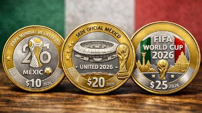 Así serán las monedas del Mundial 2026 en México: Banxico acuñará piezas de 10, 20 y 25 pesos