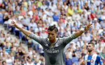 CR7 celebra un gol en un partido del Real Madrid