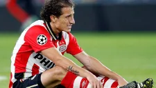 Guardado, en el césped tras lesionarse el tobillo