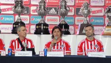 Almeyda, durante la conferencia de su presentación