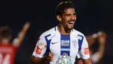 Franco Jara festeja el gol del triunfo contra Veracruz