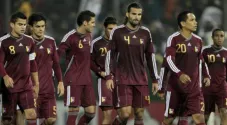 Los jugadores de Venezuela en partido de la selección