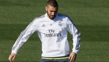 Karim Benzema, en un entrenamiento del Real Madrid