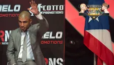 Miguel Cotto en la conferencia de presentación contra el Canelo