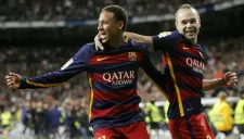 Neymar festeja su gol contra el Real Madrid
