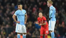 Sergio Agüero en un partido del Manchester City