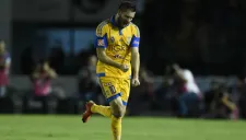 Gignac festeja su gol contra Chiapas en Cuartos de Final del A2015