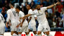 Jugadores del Real Madrid celebran un gol