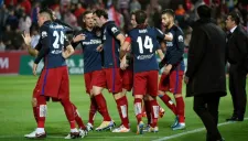Los jugadores del Atlético de Madrid celebran un gol